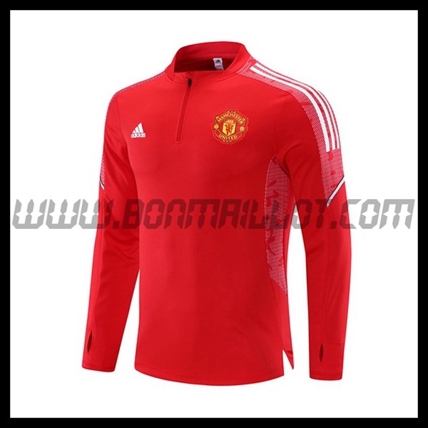 Sweatshirt Training Manchester United Blanc/Rouge 2021 2022