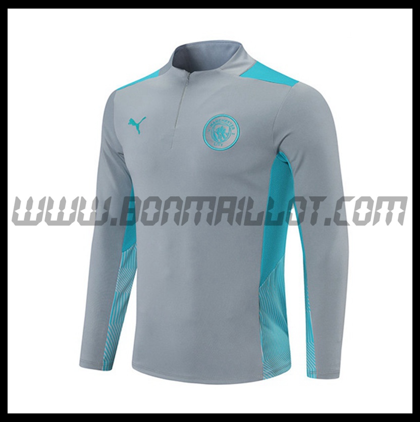 Sweatshirt Training Manchester City Bleu/Gris 2021 2022
