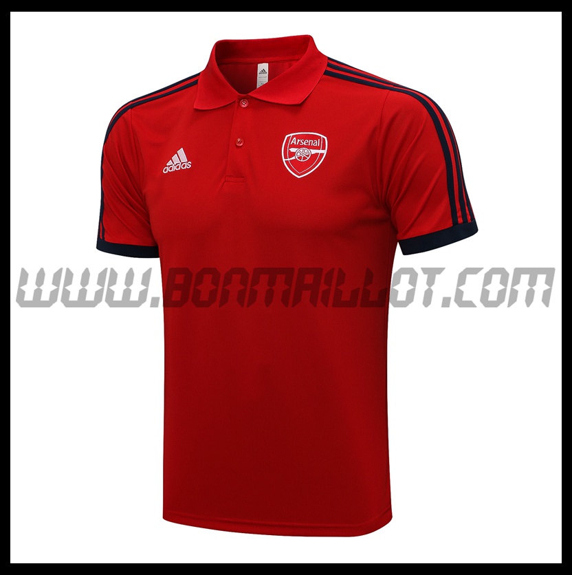 Polo Foot FC Arsenal Rouge/Noir 2021 2022