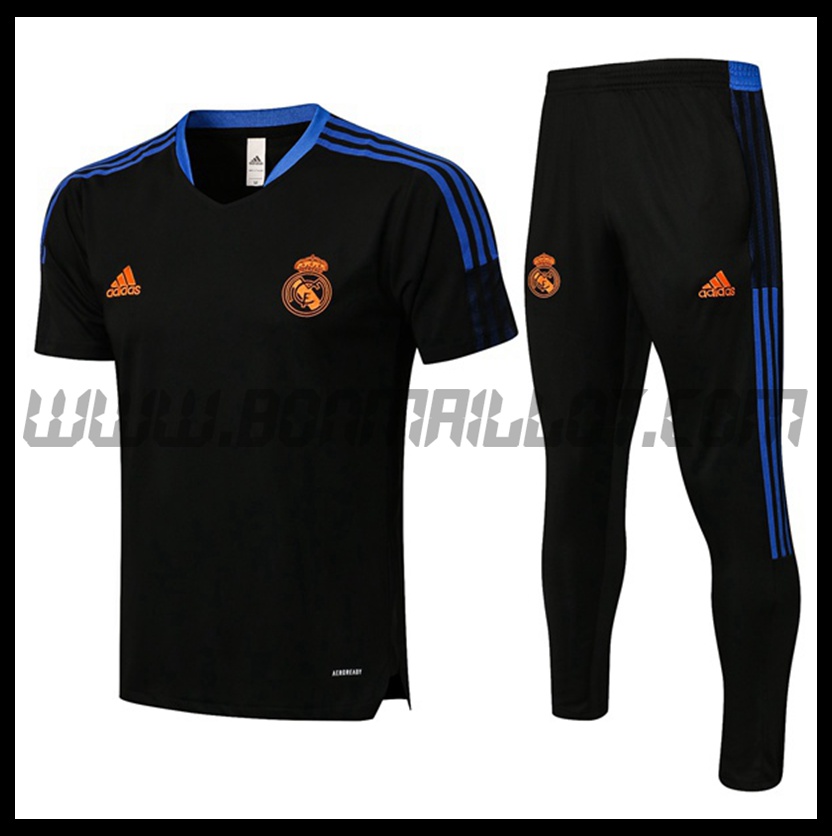 Ensemble Training T-Shirts Real Madrid + Pantalon Noir 2021 2022