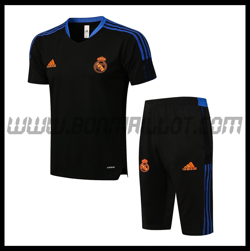 Ensemble Training T-Shirts Real Madrid + Short Noir/Bleu 2021 2022