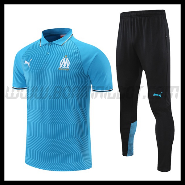 Ensemble Polo Marseille OM + Pantalon Bleu/Gris 2021 2022