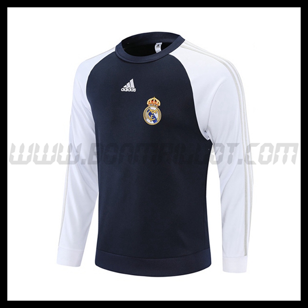 Sweatshirt Training Real Madrid Bleu Marine/Blanc 2021 2022