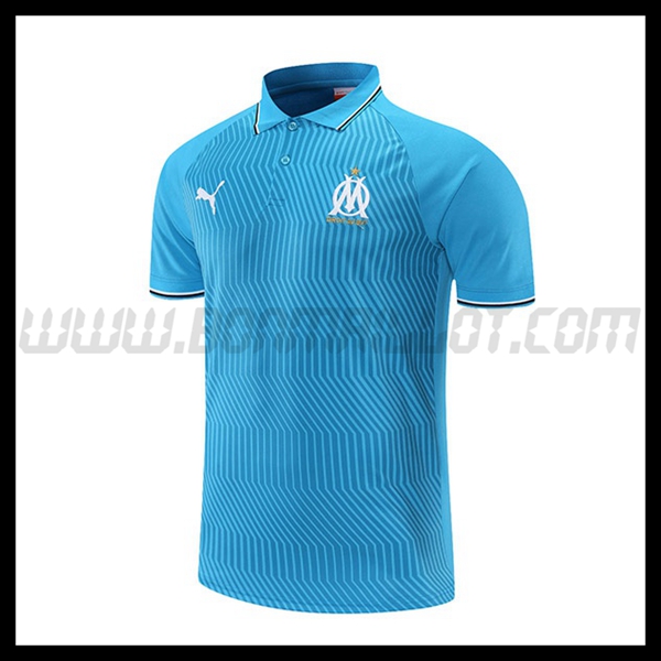 Polo Foot Marseille OM Bleu/Gris 2021 2022