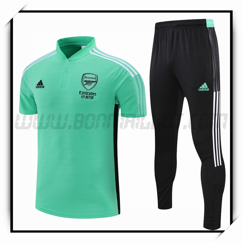 Ensemble Polo FC Arsenal + Pantalon Vert/Noir 2021 2022