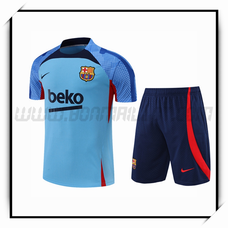 Ensemble Training T-Shirts FC Barcelone + Shorts Bleu 2022 2023