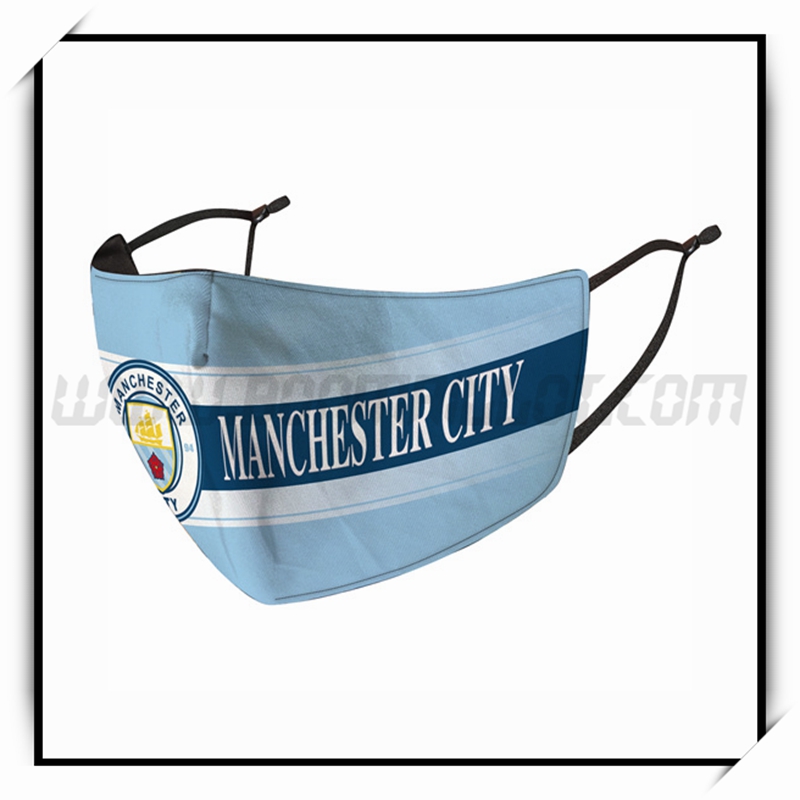 Nouveau Masques Foot Manchester City Bleu/Blanc Reutilisable