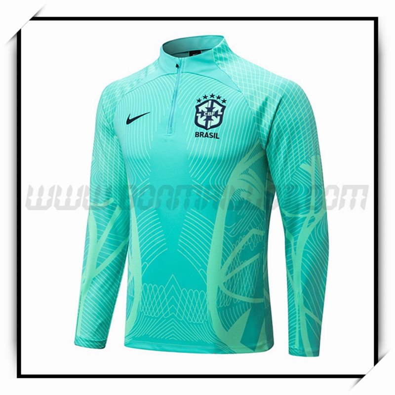 Sweatshirt Training Brésil Vert pattern 2022 2023