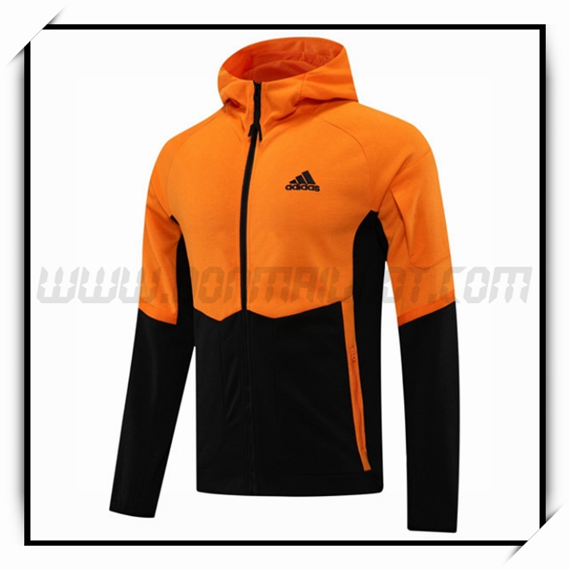 Veste A Capuche Adidas Noir/Orange 2022 2023
