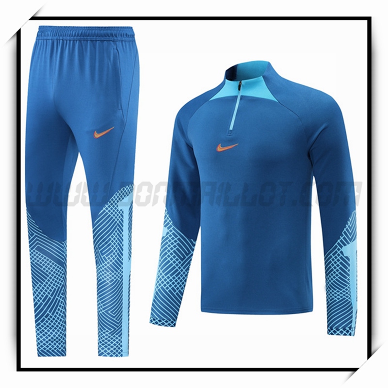 Ensemble Survetement Foot Nike Bleu 2022 2023 -02