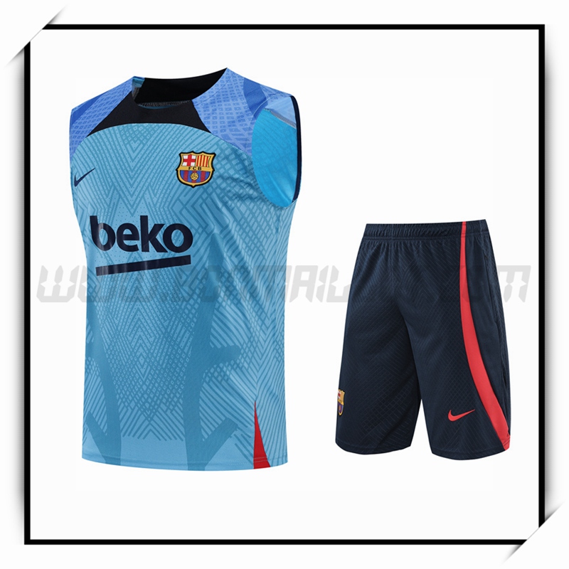 Ensemble Training Debardeur FC Barcelone + Shorts Bleu 2022 2023