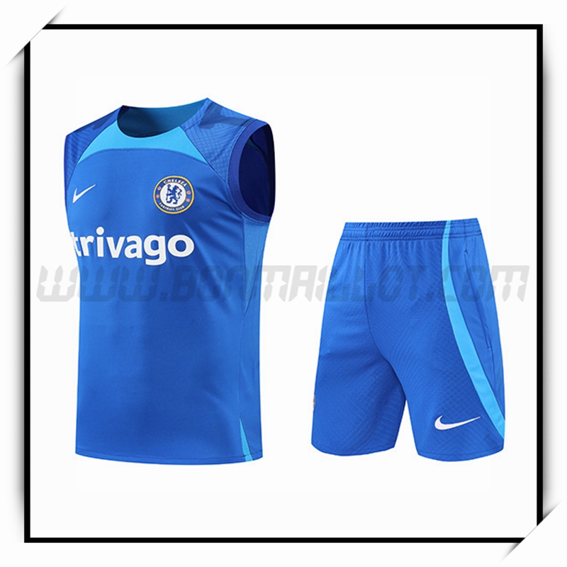 Ensemble Training Debardeur FC Chelsea + Shorts Bleu 2022 2023