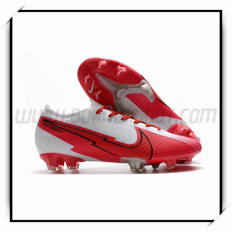 Nike Chaussures de Foot Mercurial Vapor 13 Elite FG Blanc/Rouge