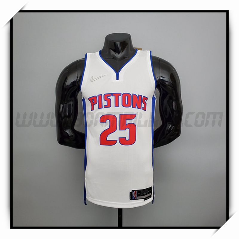 Maillot Detroit Pistons (Rose #25) Blanc 75th Anniversary