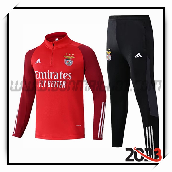 Ensemble Survetement Foot Benfica Rouge/Noir 2023 2024
