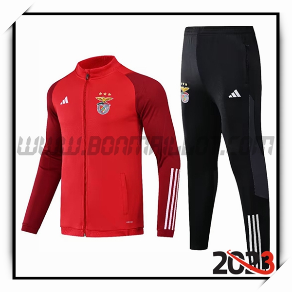 Ensemble Survetement Foot Benfica Rouge/Noir 2023 2024 -02