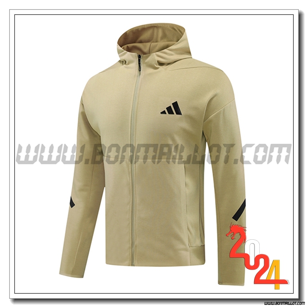 Veste A Capuche Adidas Jaune/Noir 2024 2025