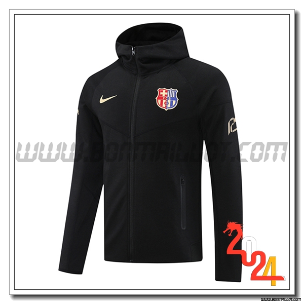 Veste A Capuche FC Barcelone Noir 2024 2025