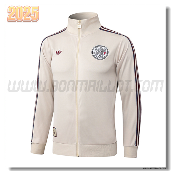 Veste de Foot Ajax Beige/Rouge 2025 2026